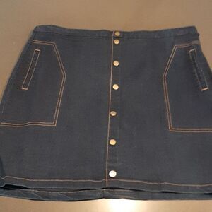 Metaphor Dark Denim Skirt with Pockets